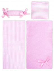 Постельное бельё для барби ПК Лидер розовое в горошек