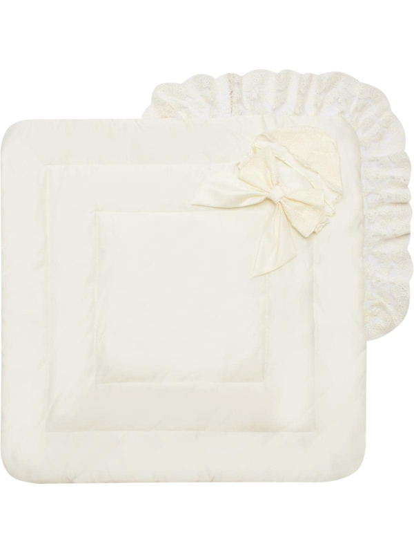 Конверт-одеяло на выписку Luxury Baby Неаполь молочный с молочным кружевом, айвори