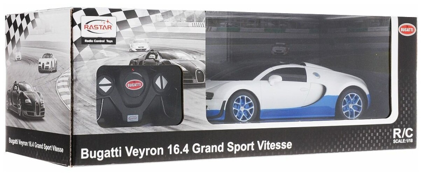 Гоночная машина Rastar Bugatti Veyron Grand Sport Vitesse (53900) 1:18 Белый