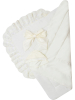 Летний конверт-одеяло на выписку Luxury Baby Неаполь молочный с молочным кружевом айвори