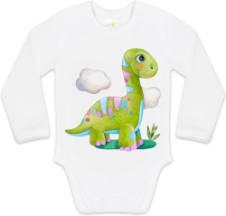 Боди с длинным рукавом Luxury Baby Динозаврик белый 62