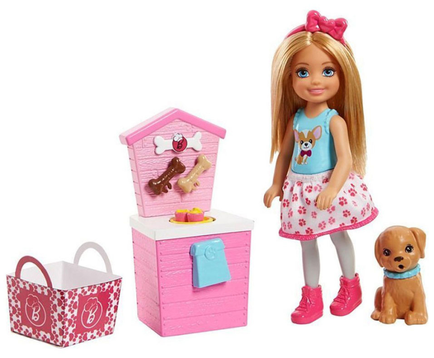 Кукла Barbie Челси и щенок, 16 см FHP66
