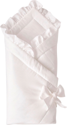 Одеяло-конверт на выписку KiDi Сатин с бантом, лето молоко 90х90 см