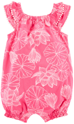 Полукомбинезон для девочки Carters розовый с цветами 9 месяцев