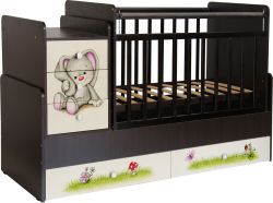 Кровать детская Фея 1100 Зайчонок, венге-бежевый