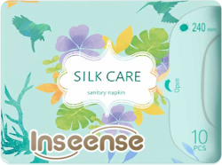 Прокладки женские гигиенические дневные 4 капли Silk Care Inseense №10, 240 мм