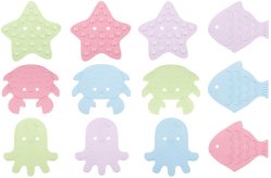 Антискользящие мини-коврики ROXY KIDS для ванны серия Sea Animals, Soft Colors 12 штук
