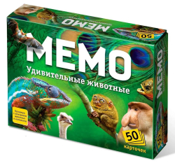 Настольная игра Мемо Удивительные животные, 50 карточек